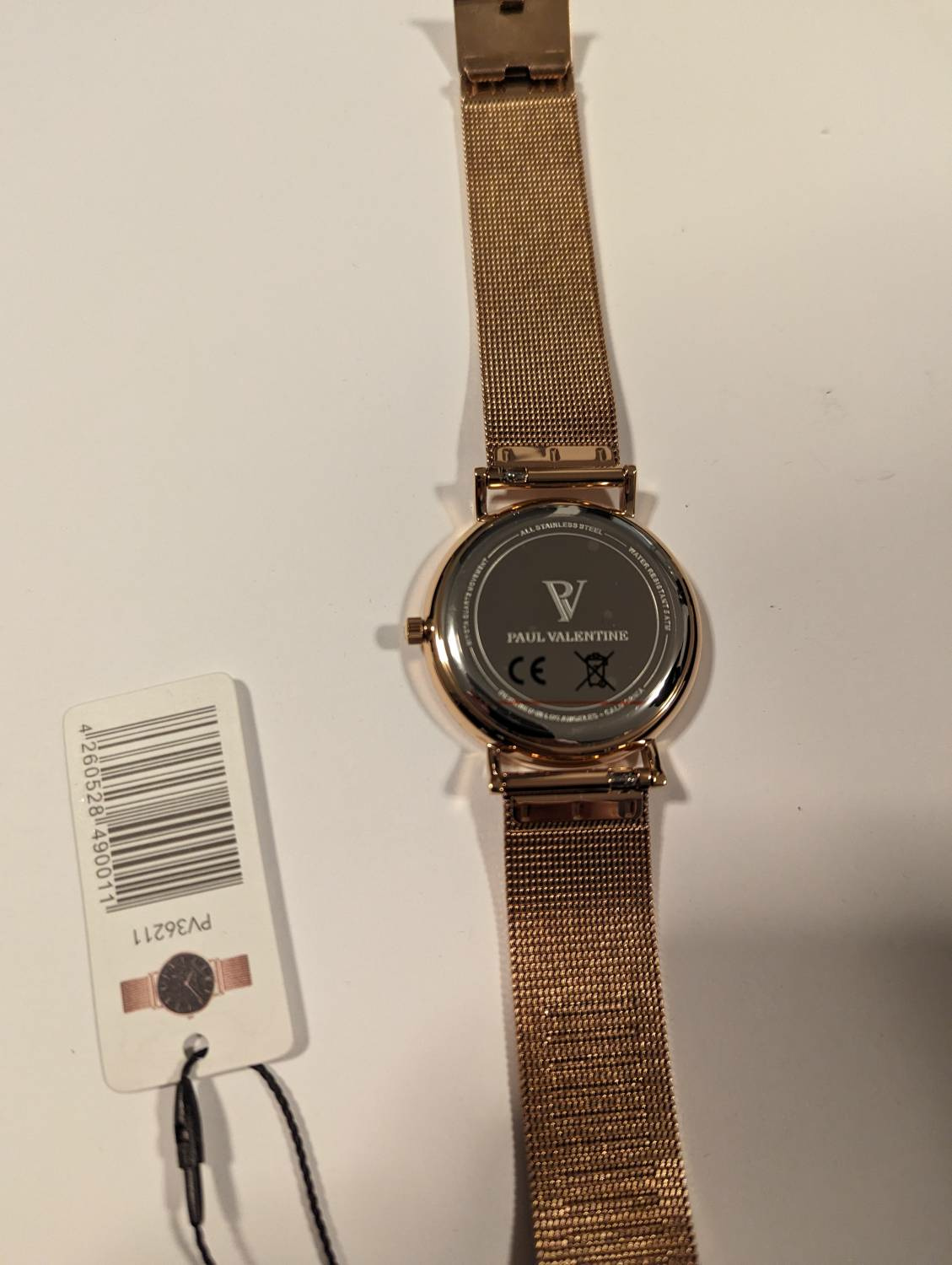 Paul Valentine Damen Armbanduhr PEARL ROSE GOLD MESH 36 MM PV36211 Paul Valentine Damen Armbanduhr PEARL ROSE GOLD MESH 36 MM PV36211