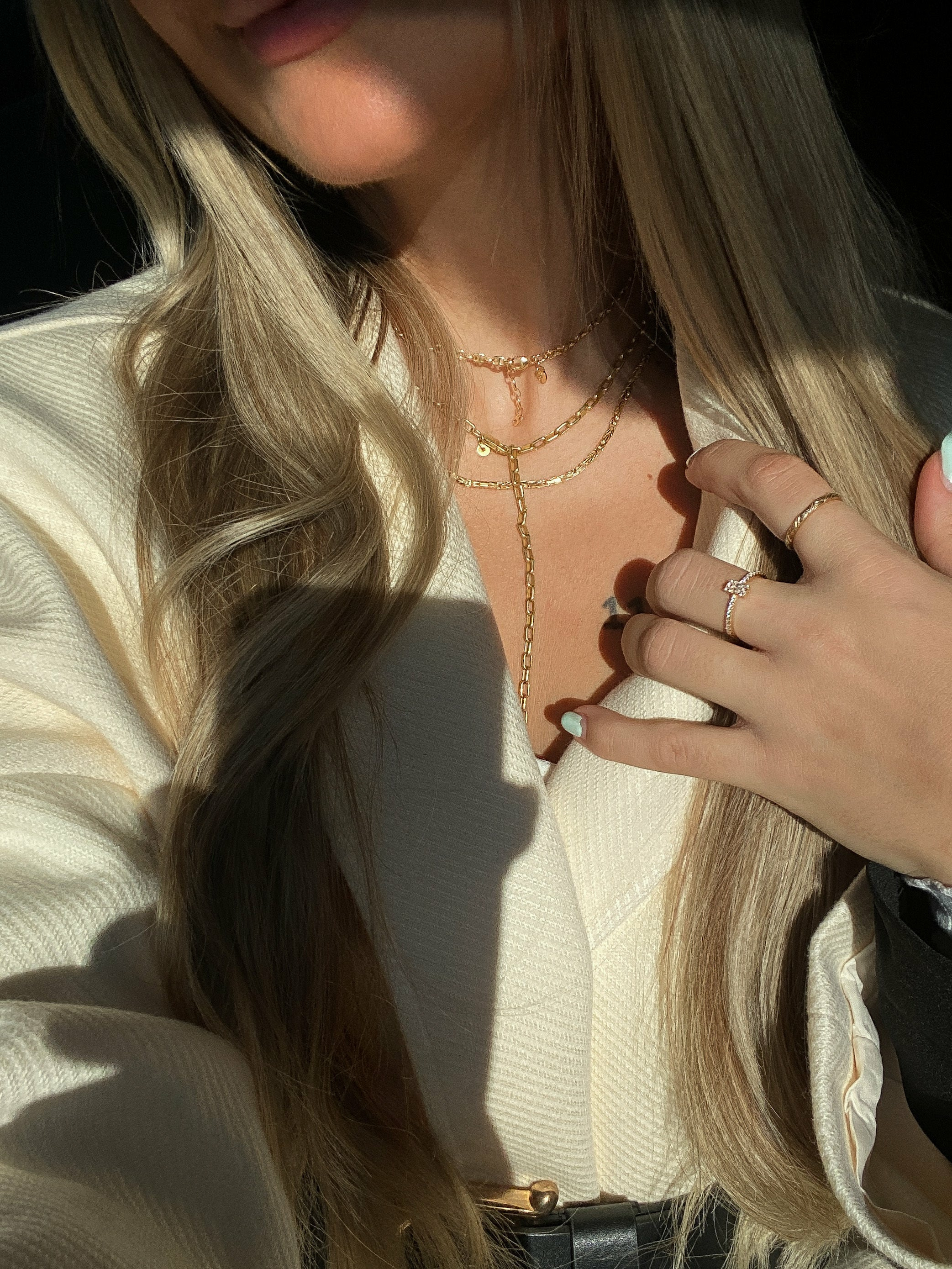 Collier 925 Silber vergoldet Y-Kette Gliederkette 41184959332446 – Bild 3