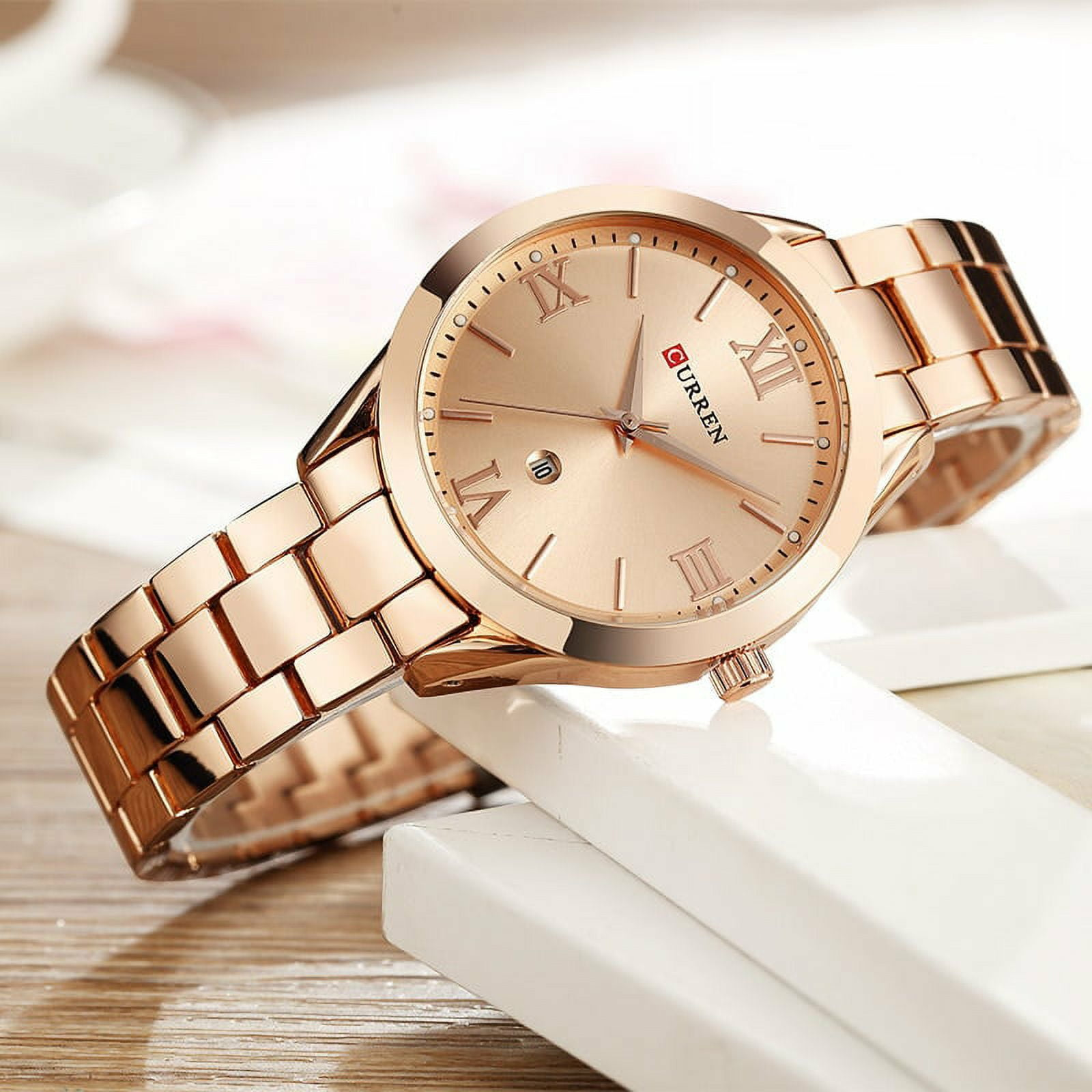 CURREN Women%27s Rose Gold Stainless Steel Quartz Watch 9007 CURREN Women%27s Rose Gold Stainless Steel Quartz Watch 9007