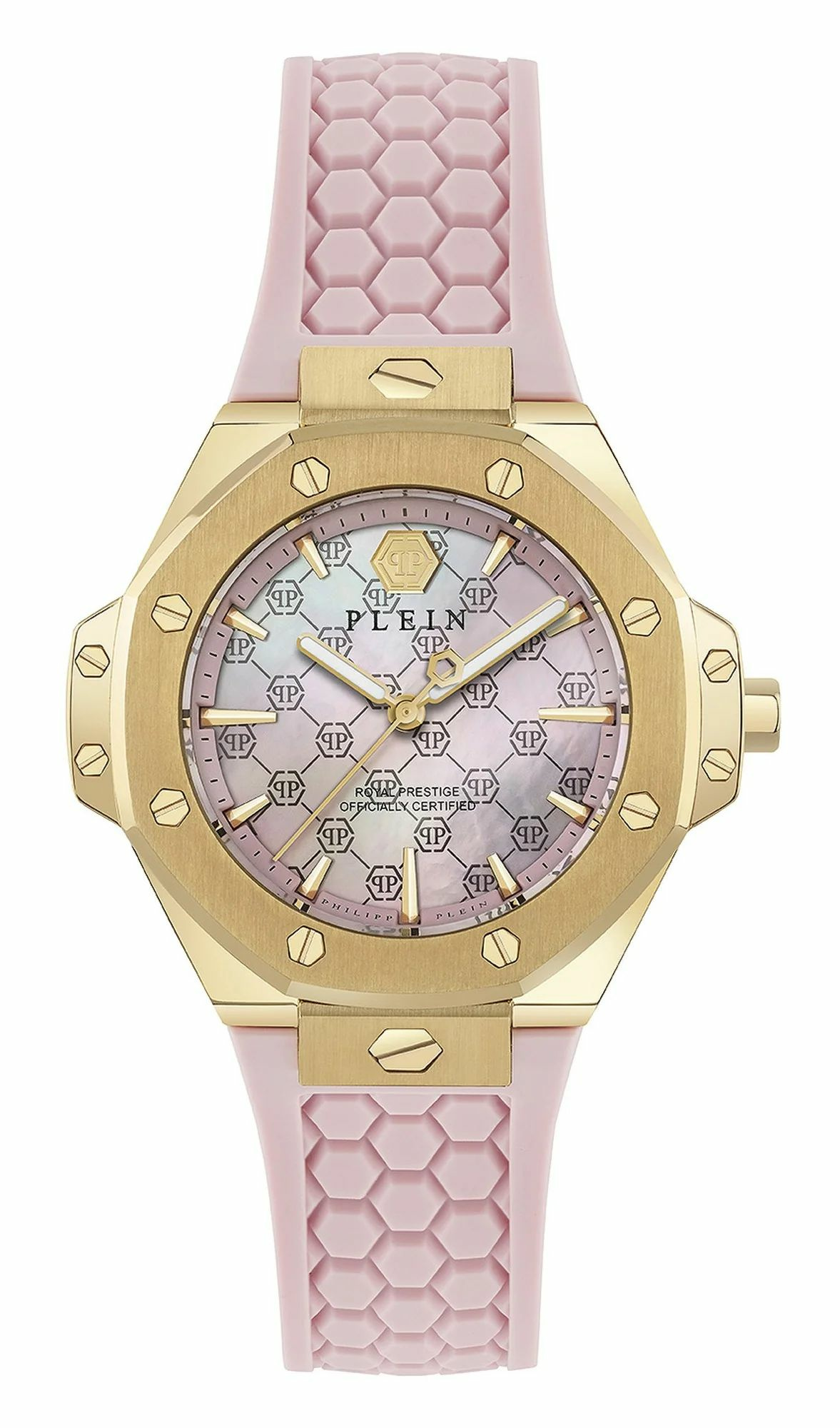 Philipp Plein Damenuhr Royal Prestige PW4FA0225 Gold / Pink (Silikon) Philipp Plein Damenuhr Royal Prestige PW4FA0225 Gold / Pink (Silikon)