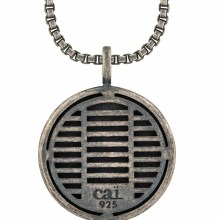 Anhänger mit Kette 925/- Silber matt oxidiert Rock Music Skull Wappen 4118471914... Anhänger mit Kette 925/- Silber matt oxidiert Rock Music Skull Wappen 4118471914...