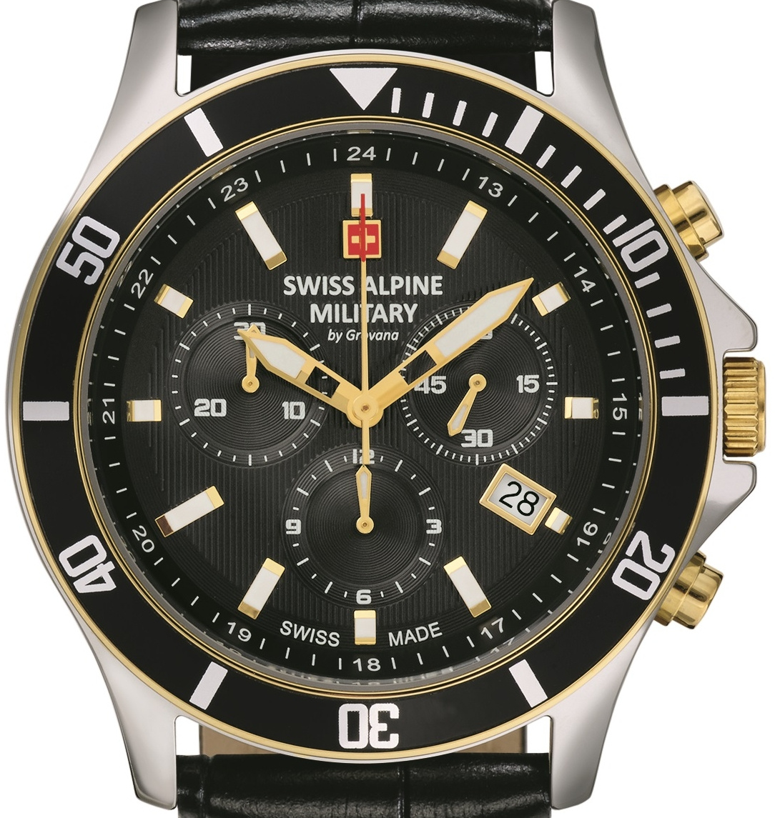 Swiss Alpine Military Herren Armbanduhr 42 mm Armband Leder 7022.9547 – Bild 3