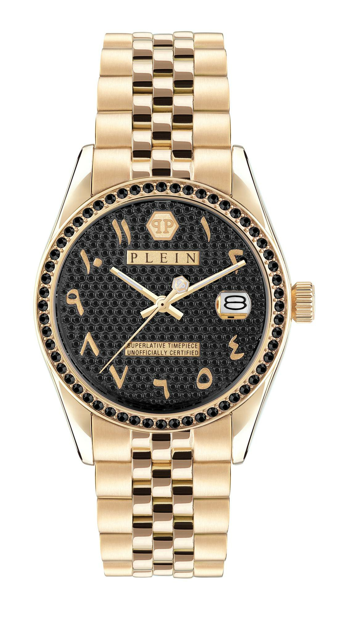 Philipp Plein Damenuhr Date Superlative Crystal Gold Philipp Plein Damenuhr Date Superlative Crystal Gold