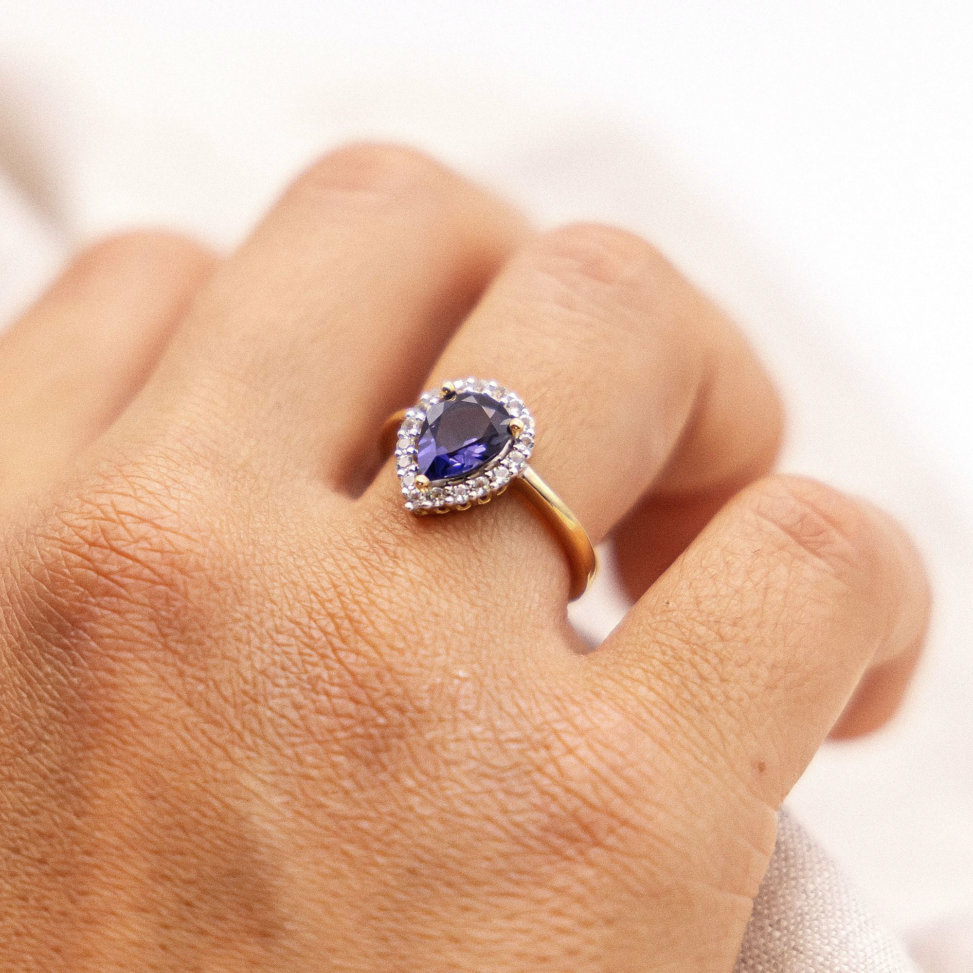 Fascination by Ellen K. Gold 585 Iolith + Weißtopas Ring 41676924616798