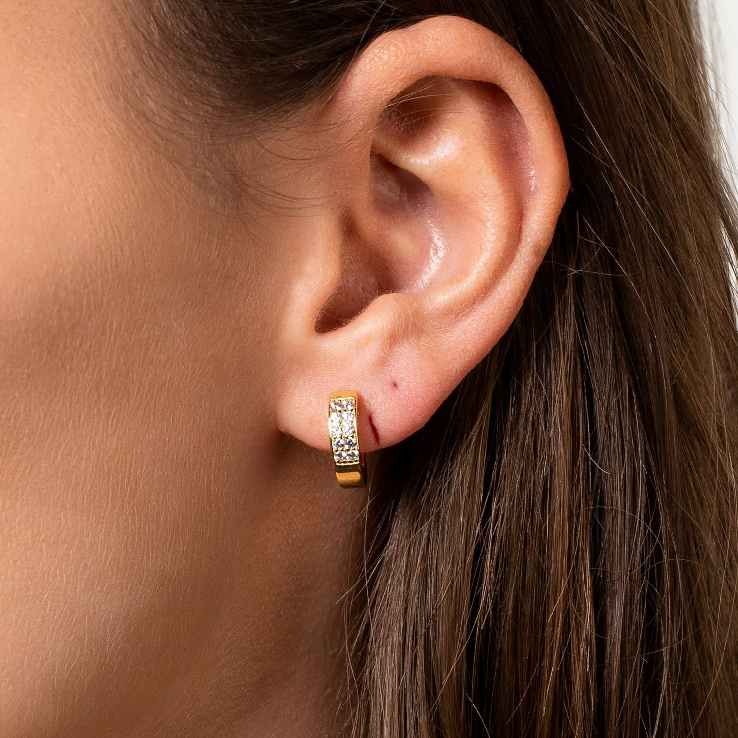 Xenox XS8516G Damen Creolen Sterling-Silber 925 Gold weiß Xenox XS8516G Damen Creolen Sterling-Silber 925 Gold weiß