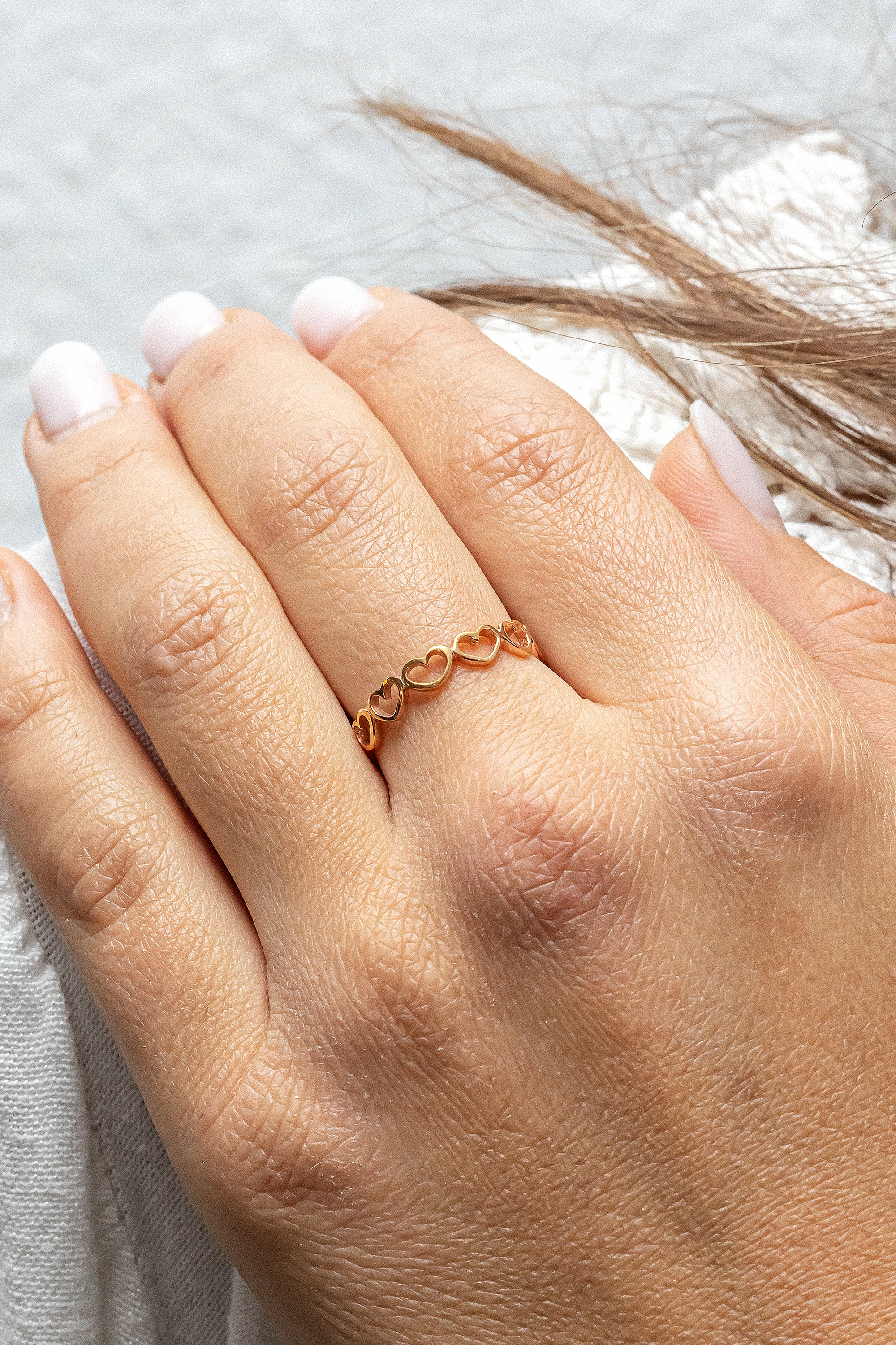 Ring 925/- Sterling Silber vergoldet Herzen 41184116637790 – Bild 2