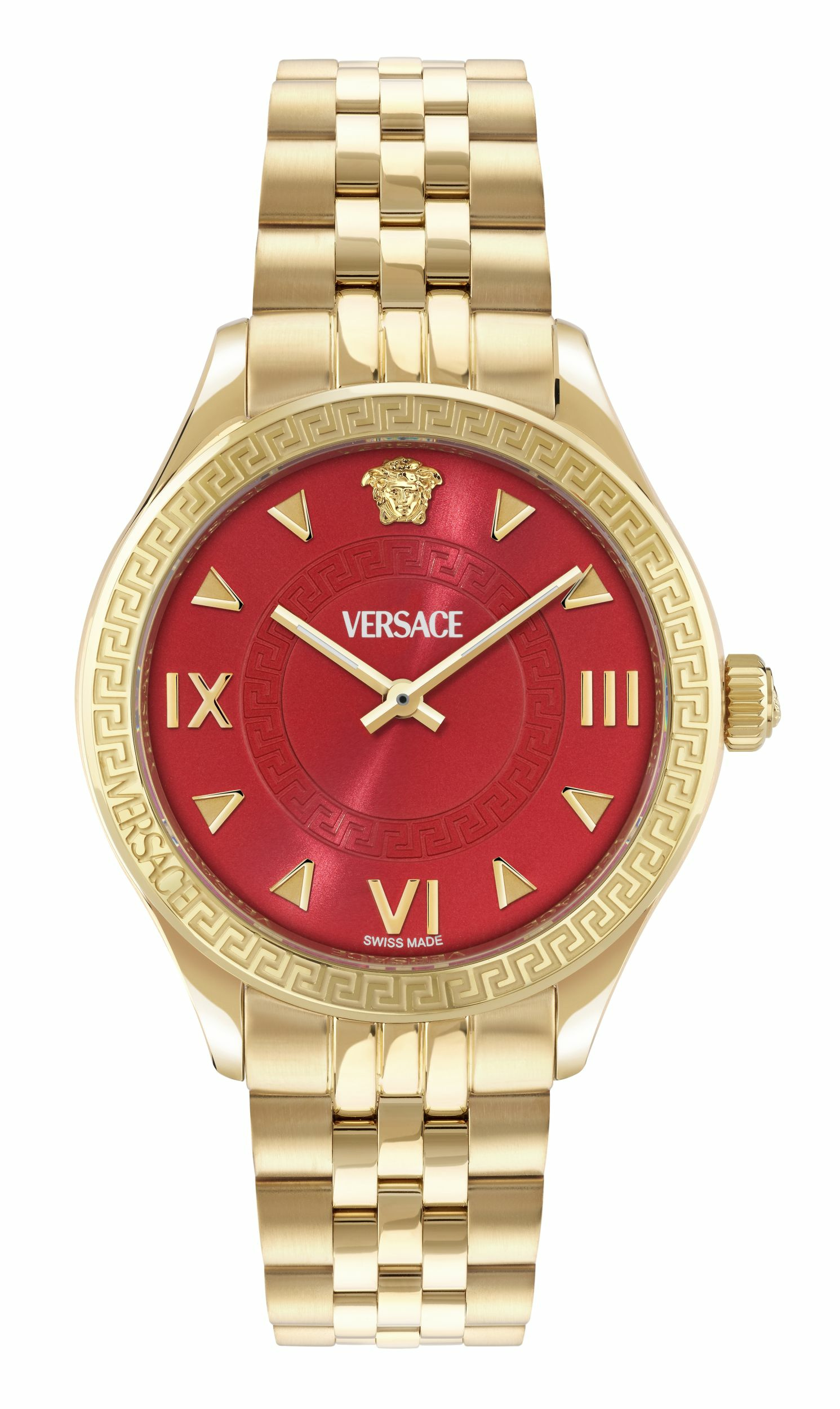 Versace Uhr Damen Hellenyium Lady gold, rot 35 mm VE2S01325 Versace Uhr Damen Hellenyium Lady gold, rot 35 mm VE2S01325