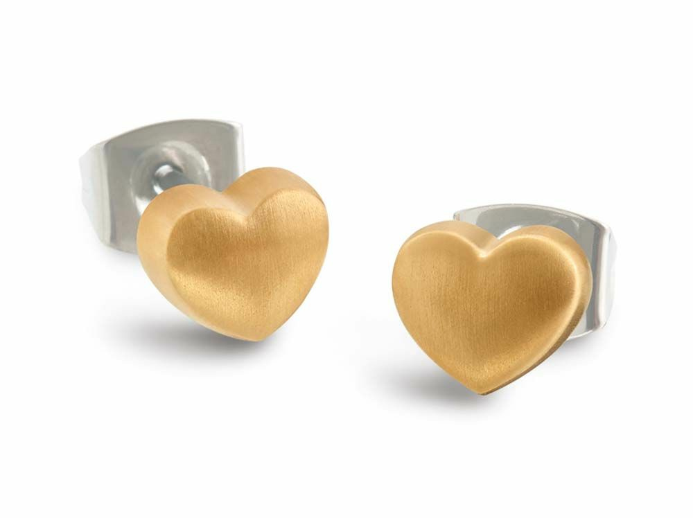 Boccia 05056-02 Ohrstecker aus gelbgoldplattiertem Rein-Titan in Herzform Boccia 05056-02 Ohrstecker aus gelbgoldplattiertem Rein-Titan in Herzform