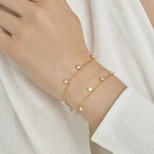 Armband 925/- Sterling Silber vergoldet Anhänger rund Zirkonia 41184806895710 Armband 925/- Sterling Silber vergoldet Anhänger rund Zirkonia 41184806895710