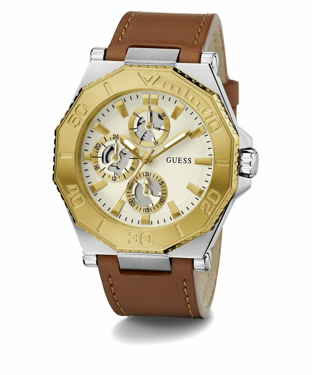 Guess Herren Multifunkion Armbanduhr PRIME braun, gold 46 mm GW0704G1 Guess Herren Multifunkion Armbanduhr PRIME braun, gold 46 mm GW0704G1