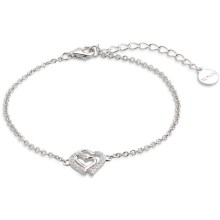 Xenox Damen Armband mit Zirkonia Herzen Charm Anhänger 18,5 Silber XS3412N Xenox Damen Armband mit Zirkonia Herzen Charm Anhänger 18,5 Silber XS3412N