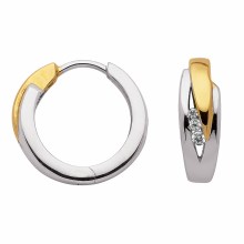 Damen 925 Silber Ohrringe  Creolen mit Zirkonia Ø 15,7 mm Damen 925 Silber Ohrringe  Creolen mit Zirkonia Ø 15,7 mm