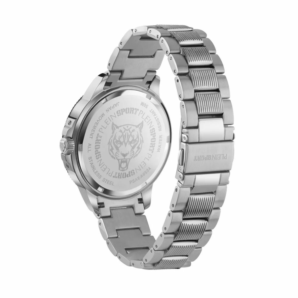 Plein Sport Herren Uhr CITY RUSH PSAEA0524 Schwarz‑Silber Edelstahl 45 mm – Bild 3