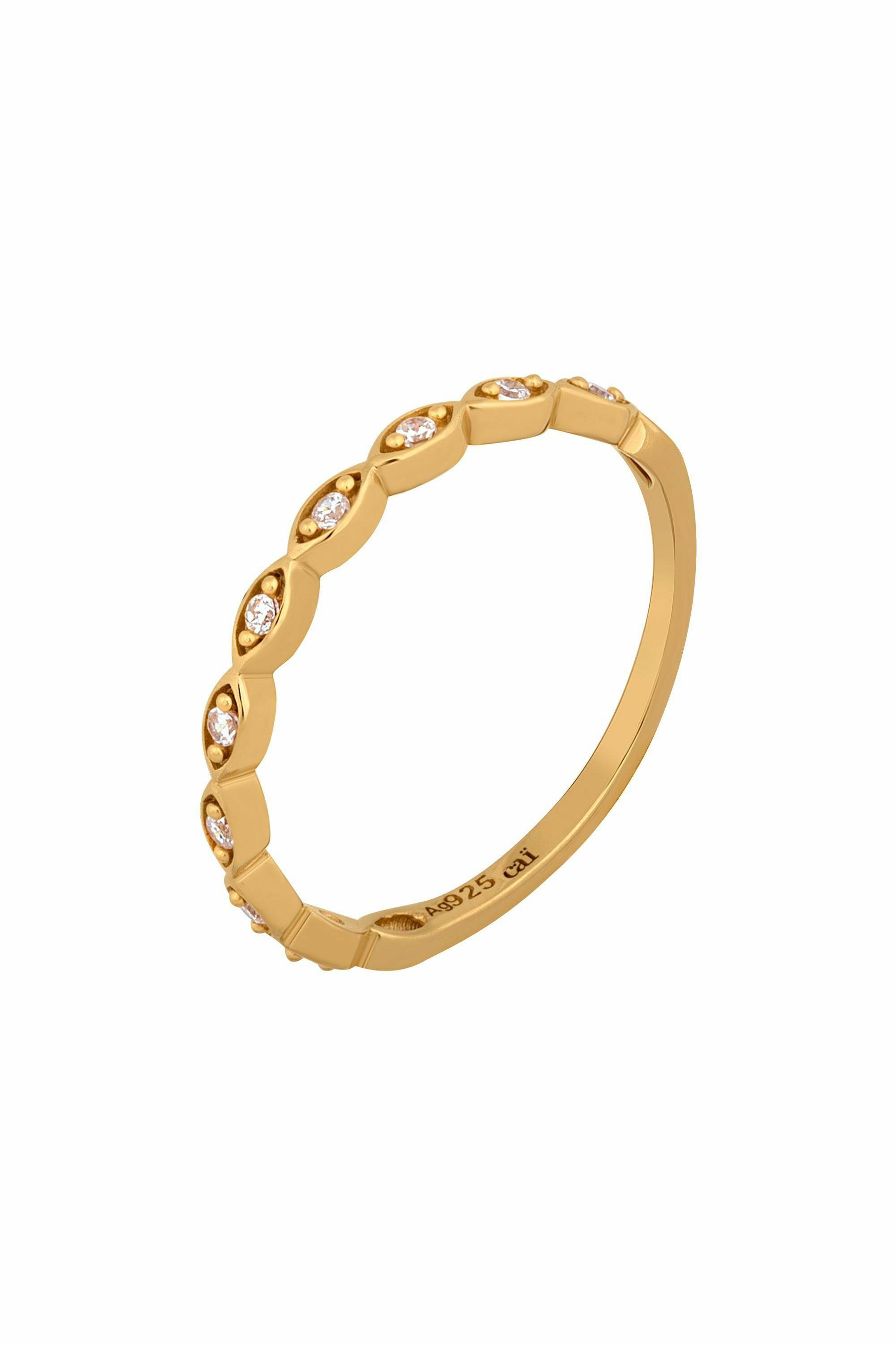 Ring 925/- Sterling Silber vergoldet Zirkonia Stacking 41184733528158 – Bild 2