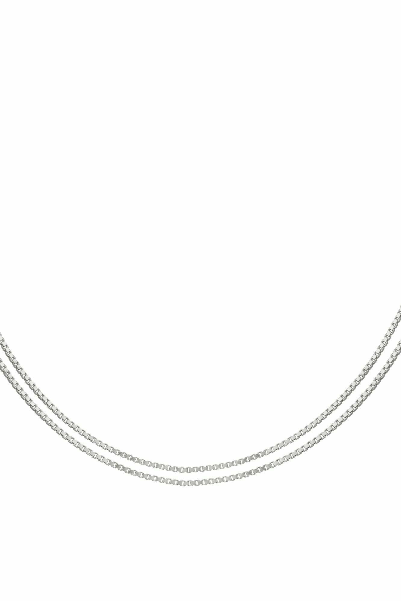 Collier Choker 925/- Sterling Silber Venezianer Kette rhodiniert zweireihig 4118... Collier Choker 925/- Sterling Silber Venezianer Kette rhodiniert zweireihig 4118...