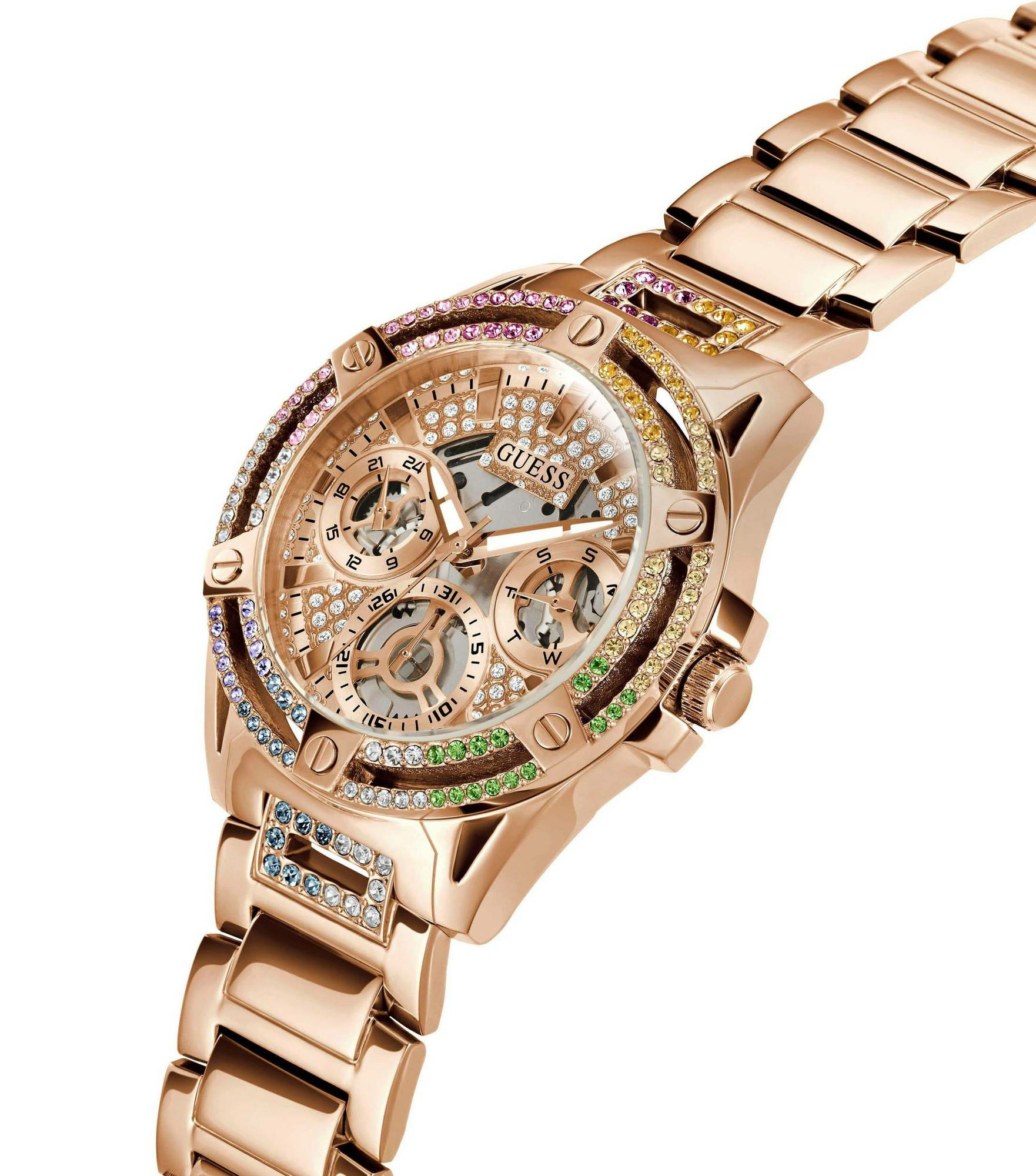 Guess Damen Multifunkion Armbanduhr Queen roségold, mehrfarbig 40 mm GW0464L5 – Bild 3