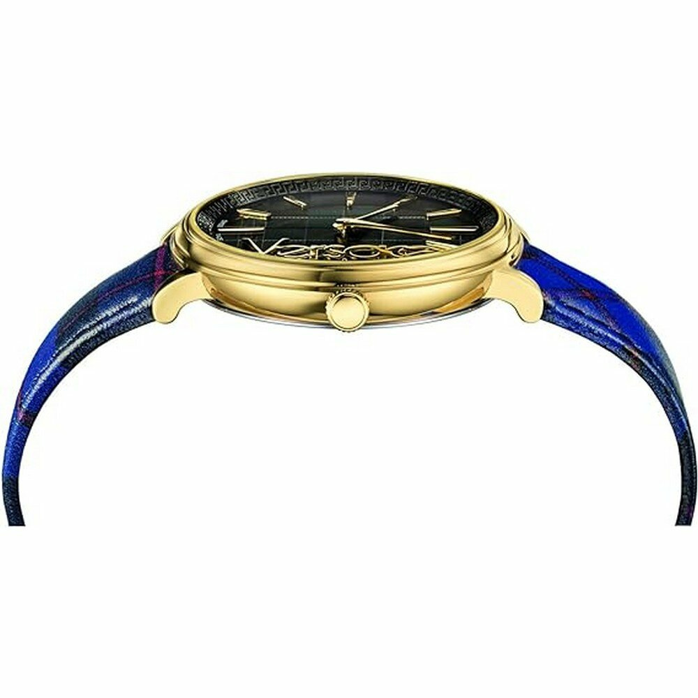 Versace Damen Armbanduhr V-CIRCLE The Clans blau, gold 38 mm VE8100218 – Bild 2