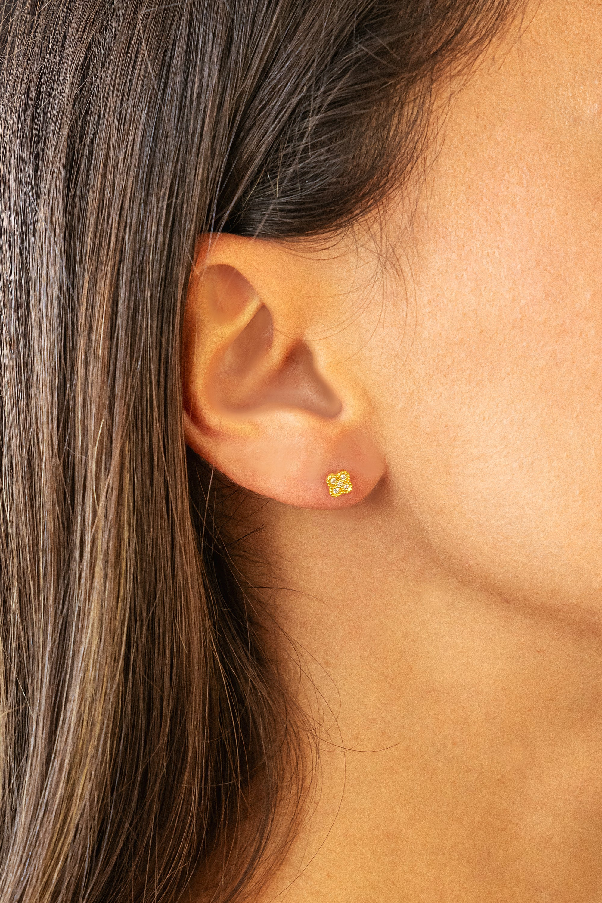 Ohrstecker 925 Sterling Silber gelb vergoldet Clover Kleeblatt Zirkonia 41185117... Ohrstecker 925 Sterling Silber gelb vergoldet Clover Kleeblatt Zirkonia 41185117...