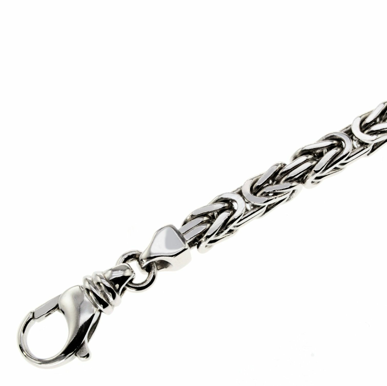 4mm Königskette 70cm - 750 Gold Weißgold – Bild 2