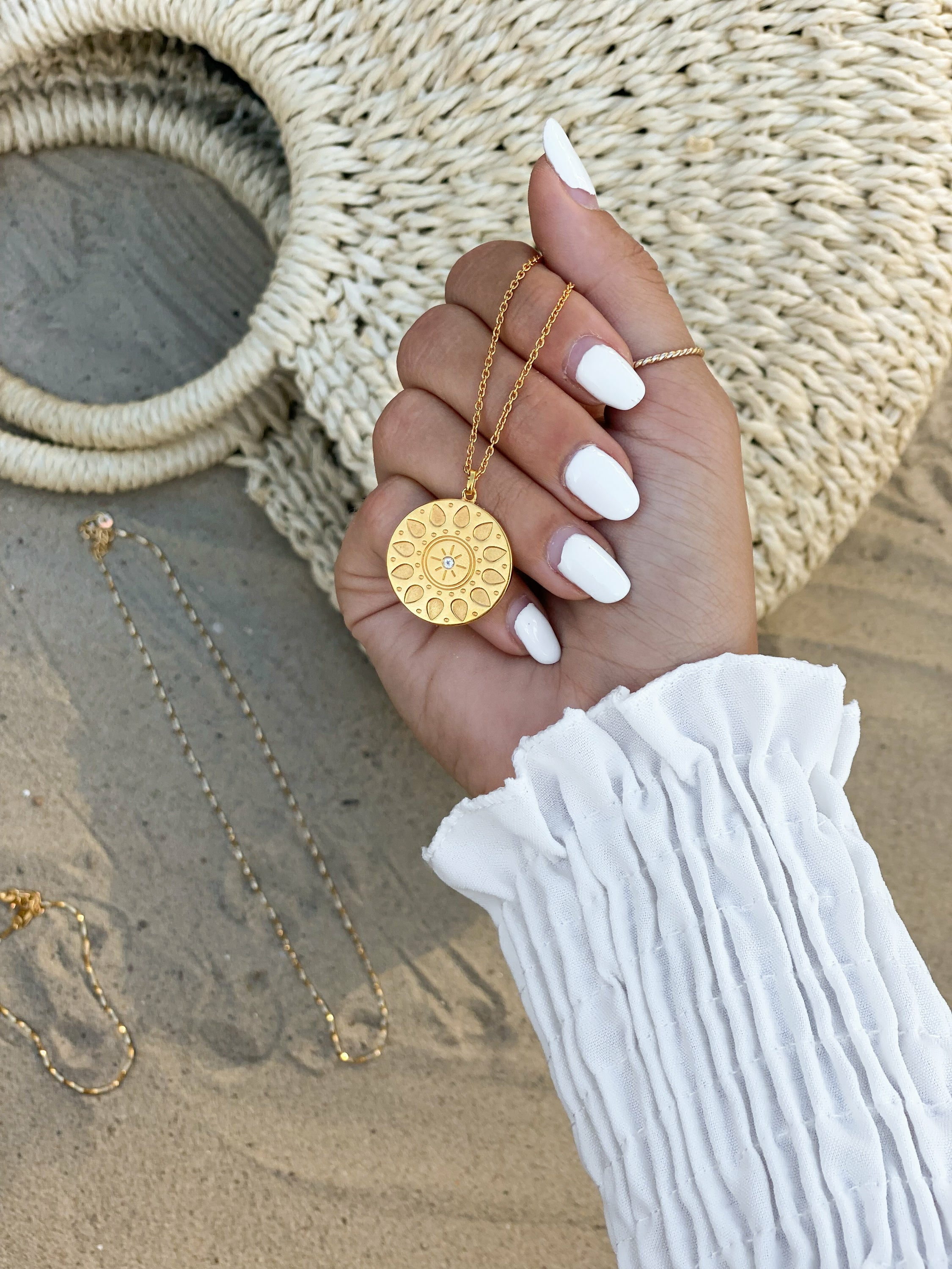 Anhänger mit Kette 925/- Sterling Silber Topas Mandala 41184633028702 – Bild 3