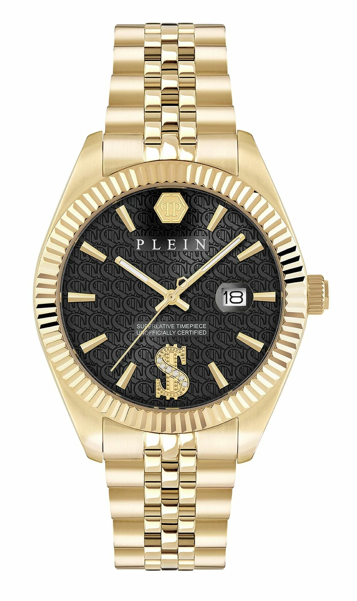 Philipp Plein Uhr Herren Date Superlative Crystal Gold/Schwarz PWMFA1025 Philipp Plein Uhr Herren Date Superlative Crystal Gold/Schwarz PWMFA1025