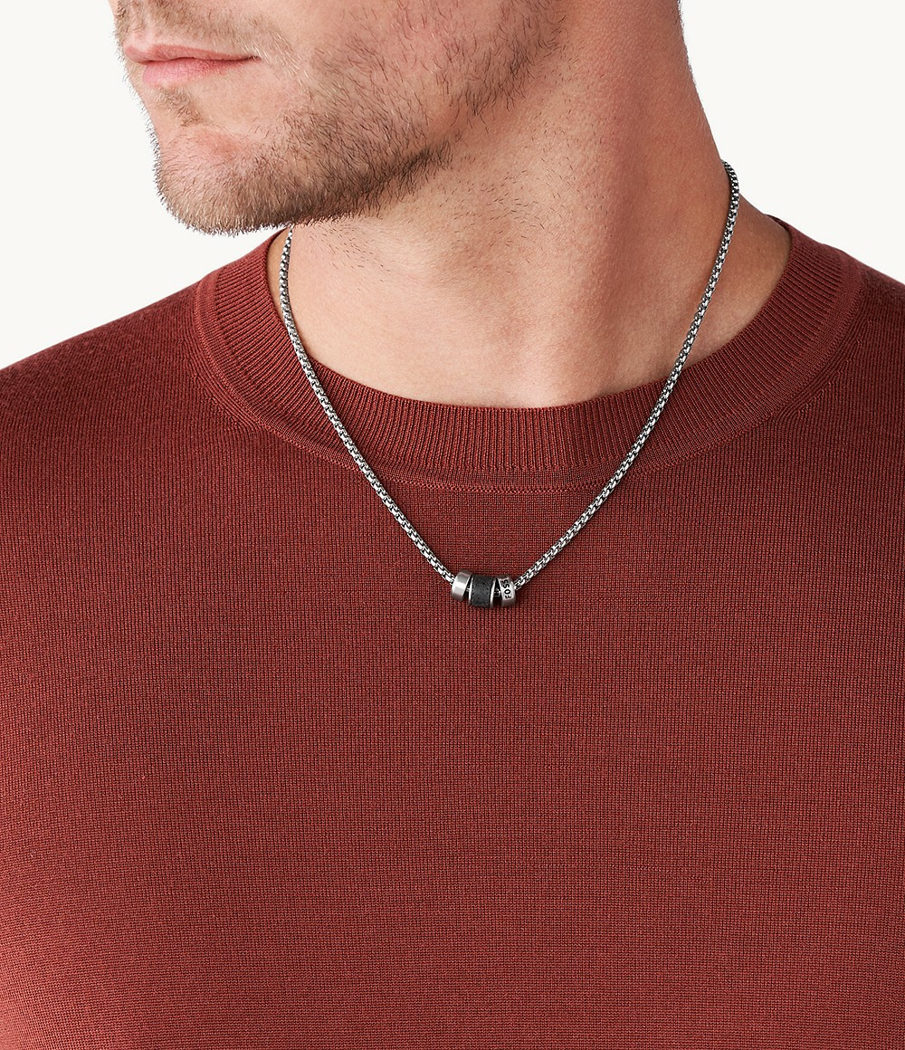 Fossil Herren Halskette Caravan Lavastein JF03689040 – Bild 3