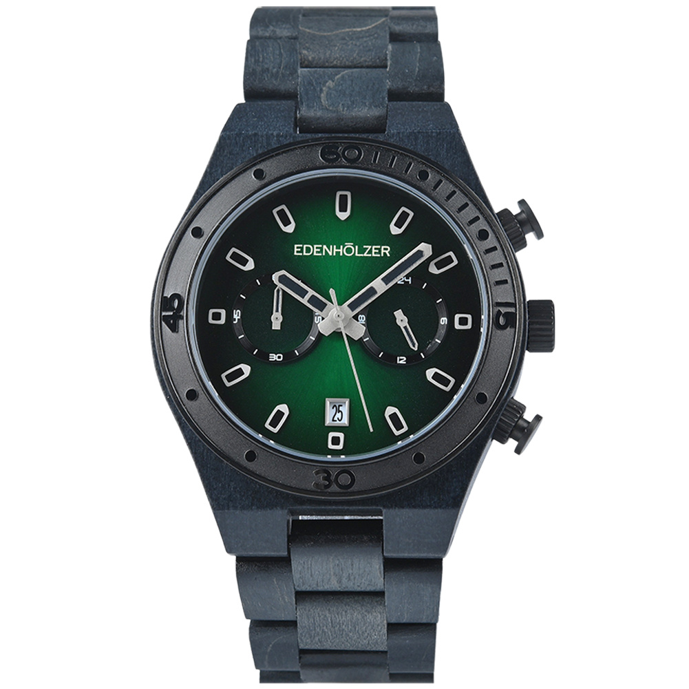 Edenhölzer Herren Armbanduhr Chronograph Hardlex Pico Datumsanzeige ED023-001 – Bild 3