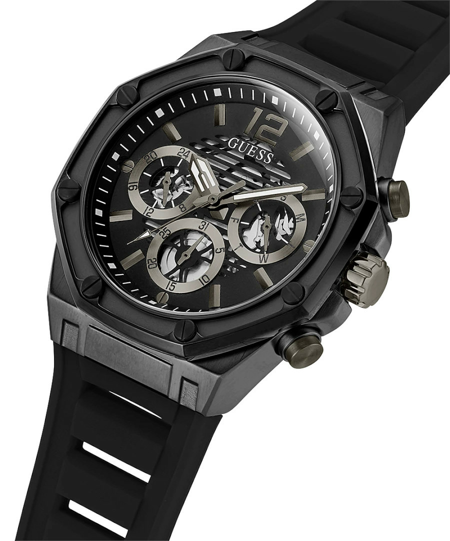 Guess Herren Armbanduhr Multifunktionsuhr Momentum schwarz 44 mm GW0263G4 – Bild 3