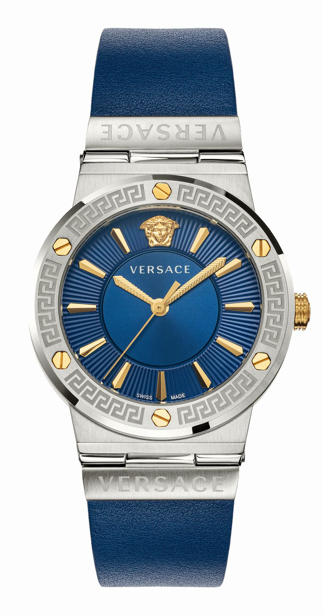 Versace Damen Armbanduhr VEVH00120 Blau 38 mm Quarz Greca Logo Versace Damen Armbanduhr VEVH00120 Blau 38 mm Quarz Greca Logo