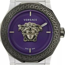 Versace Damen Armbanduhr Medusa Deco lila Grau silber VE7B00523 Versace Damen Armbanduhr Medusa Deco lila Grau silber VE7B00523
