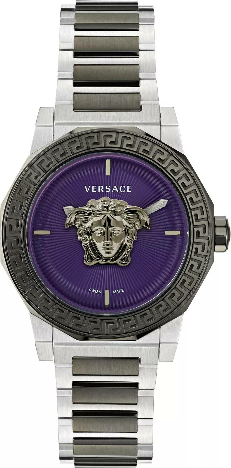 Versace Damen Armbanduhr Medusa Deco lila Grau silber VE7B00523 Versace Damen Armbanduhr Medusa Deco lila Grau silber VE7B00523