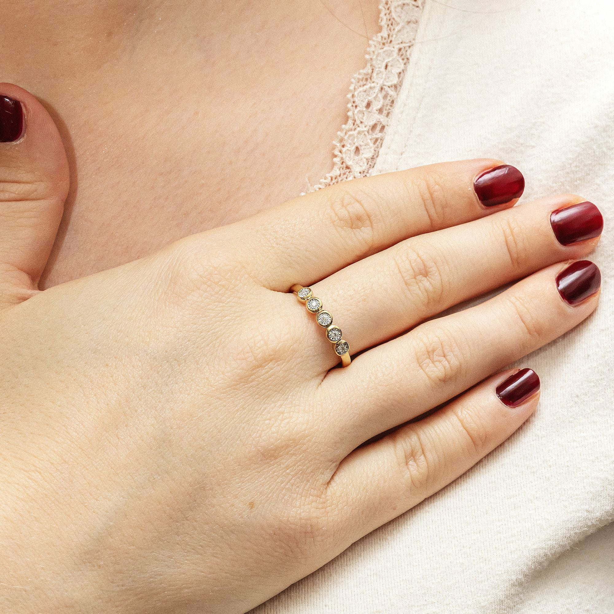 Diamonds by Ellen K. Gold 585 zweifarbig mit 5x Brillant zus. 0,05ct. Ring 41679... – Bild 2