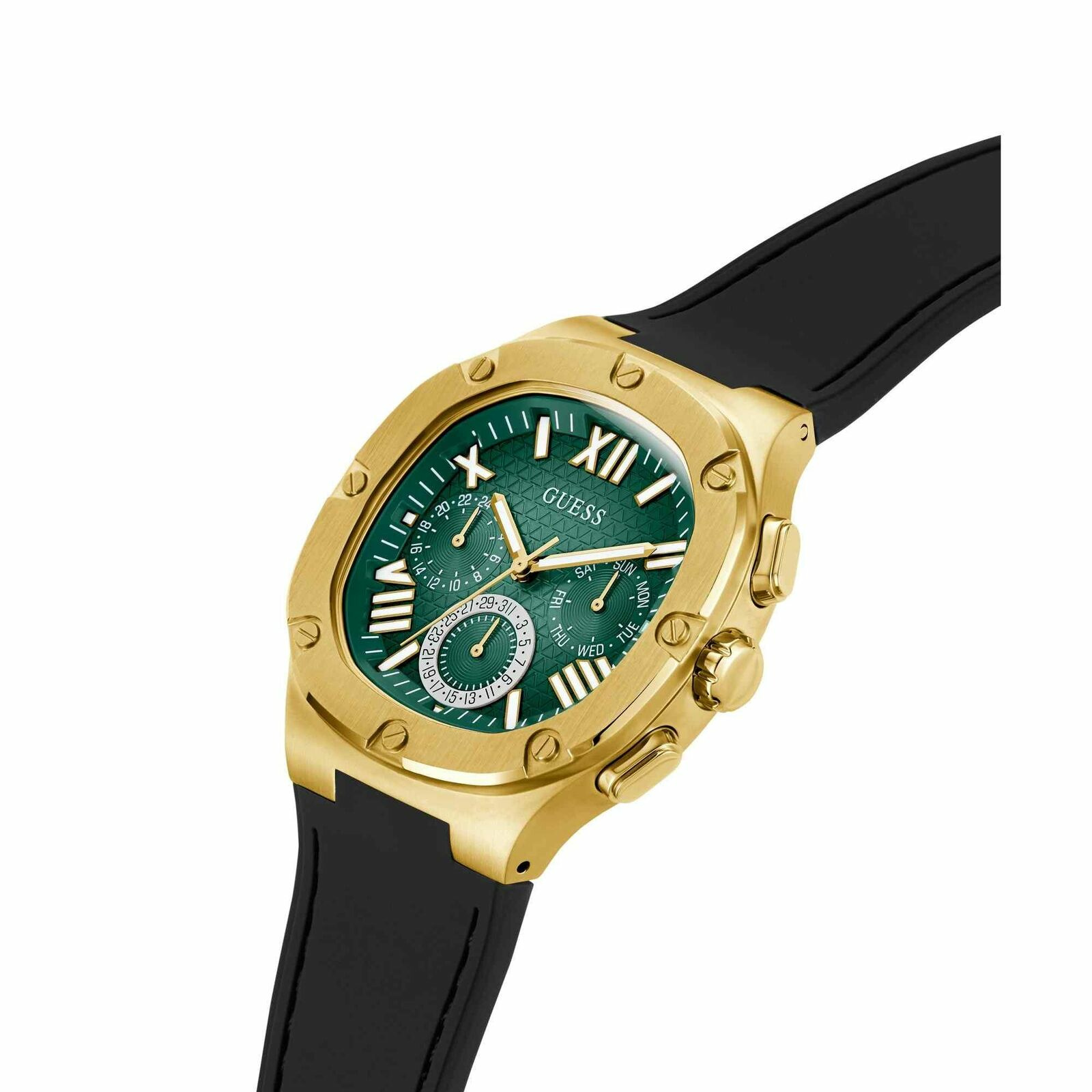 Guess Herren Armbanduhr Multifunktion Headline schwarz, gold 42 mm GW0571G3 – Bild 3