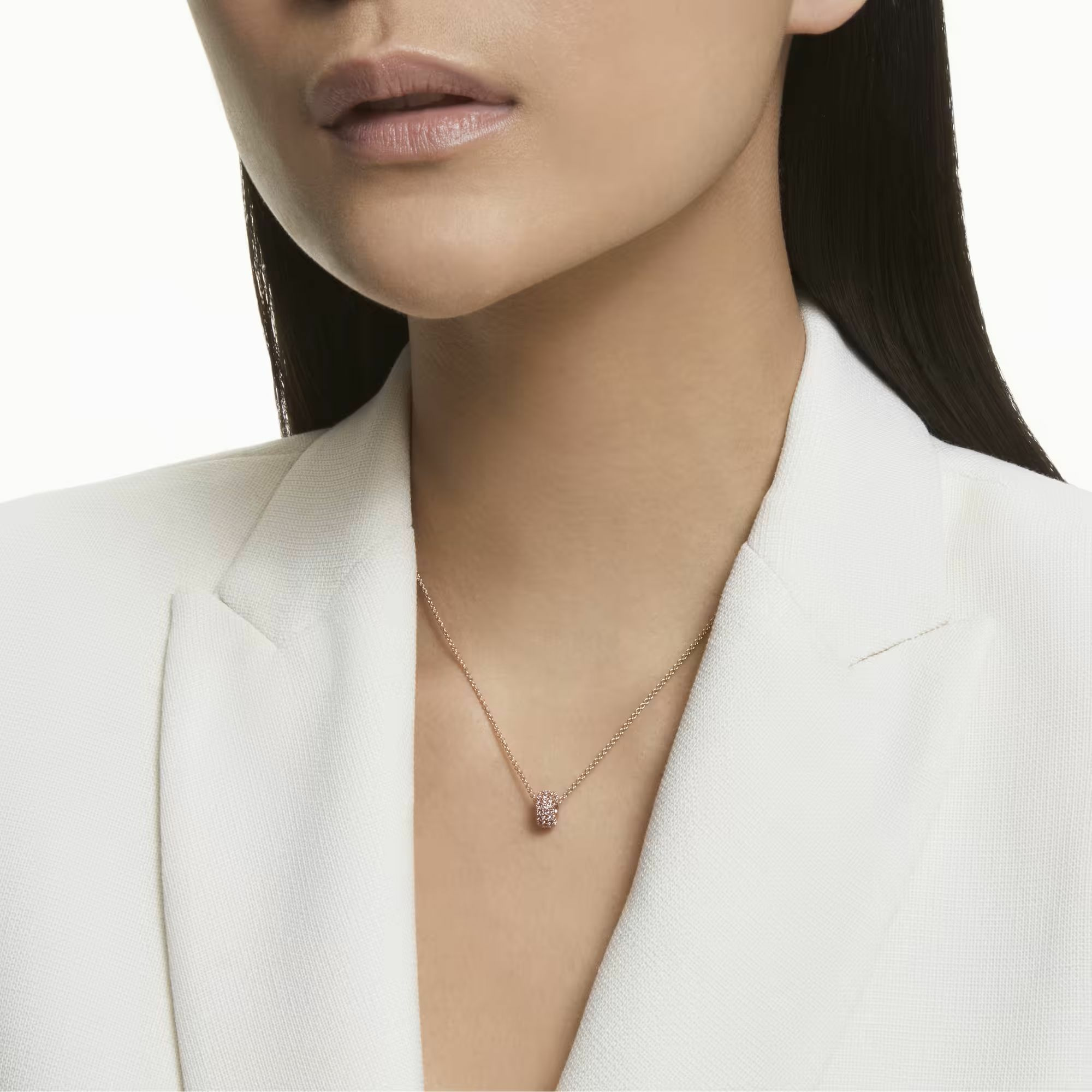 Swarovski Damen Halskette mit Anhänger Stone Rosa Pavé, Roségoldfarbe 5642887 Swarovski Damen Halskette mit Anhänger Stone Rosa Pavé, Roségoldfarbe 5642887