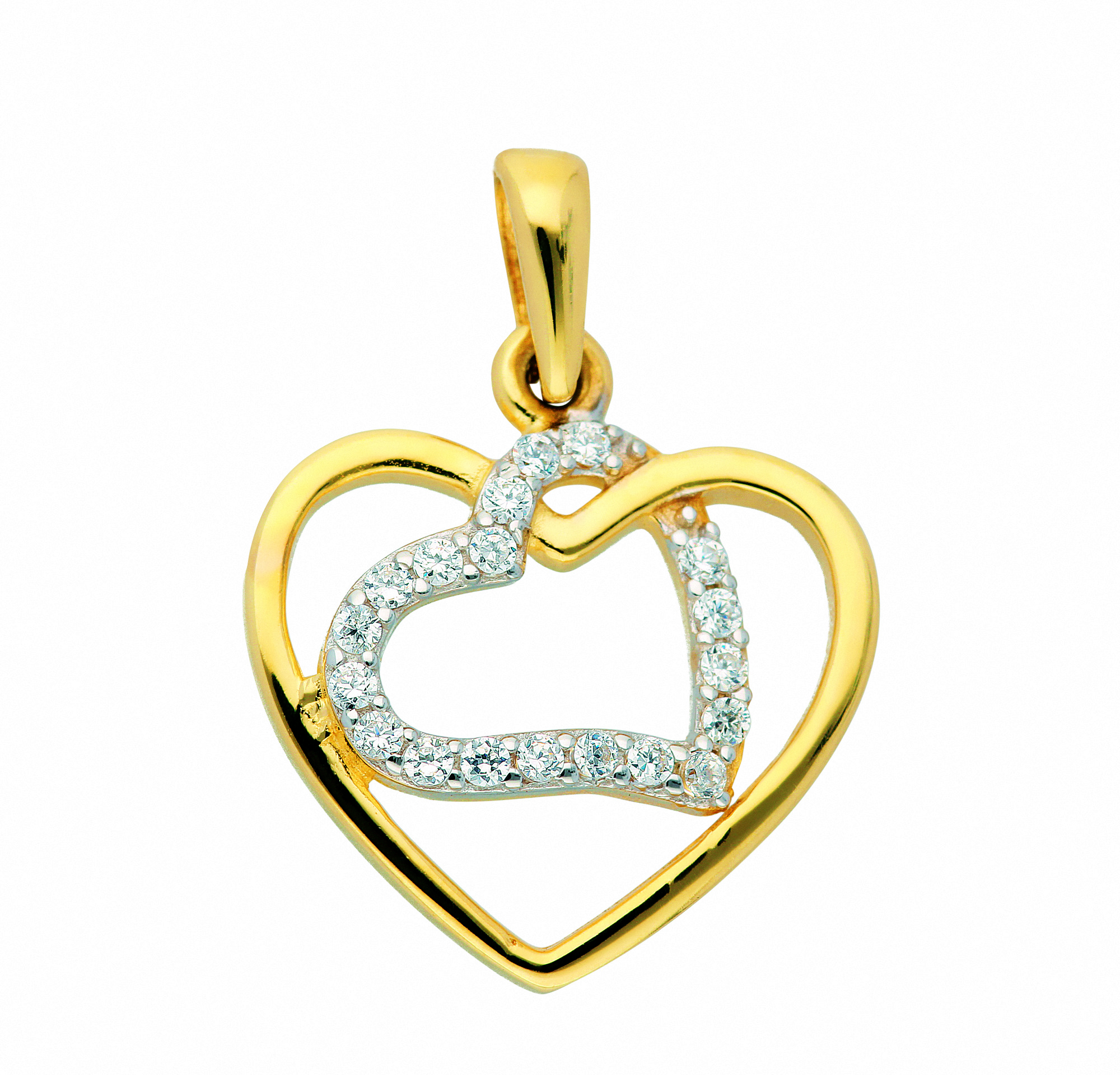 Damen 585 Gold Anhänger Herz mit Zirkonia Damen 585 Gold Anhänger Herz mit Zirkonia
