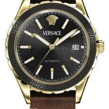 Versace Herren-Armbanduhr Hellenyium Automatic braun schwarz VEQCA0224 Versace Herren-Armbanduhr Hellenyium Automatic braun schwarz VEQCA0224