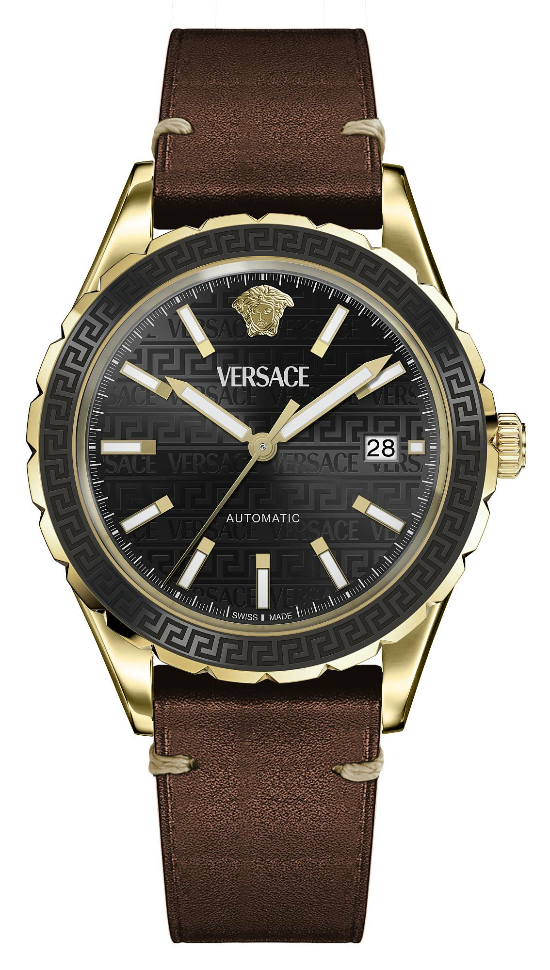 Versace Herren-Armbanduhr Hellenyium Automatic braun schwarz VEQCA0224 Versace Herren-Armbanduhr Hellenyium Automatic braun schwarz VEQCA0224
