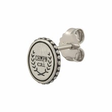 Single Ohrstecker 925/-Sterling Silber satiniert oxodiert Champion Wappen 411847... Single Ohrstecker 925/-Sterling Silber satiniert oxodiert Champion Wappen 411847...