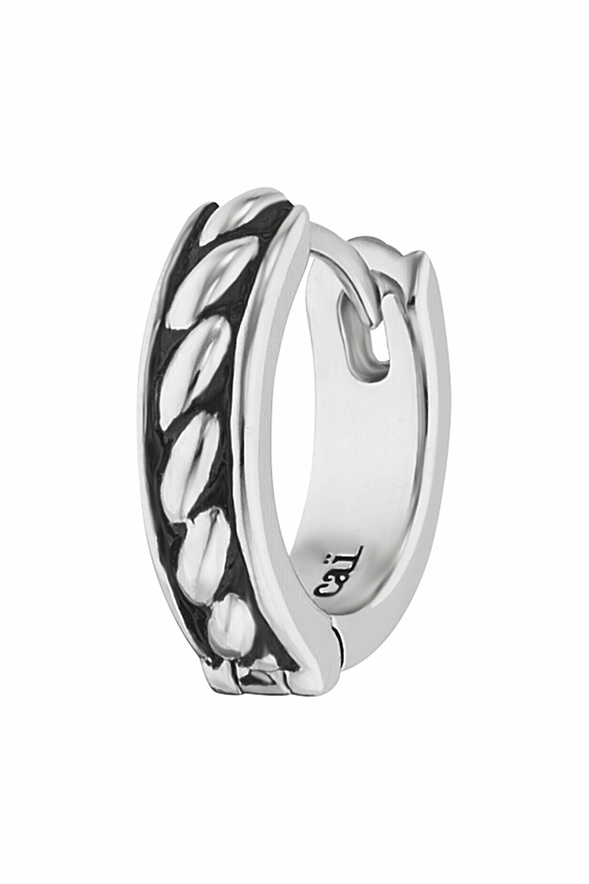 Single-Ohrring 925 Sterling Silber rhodiniert Farbe schwarz 41184109297758 – Bild 2