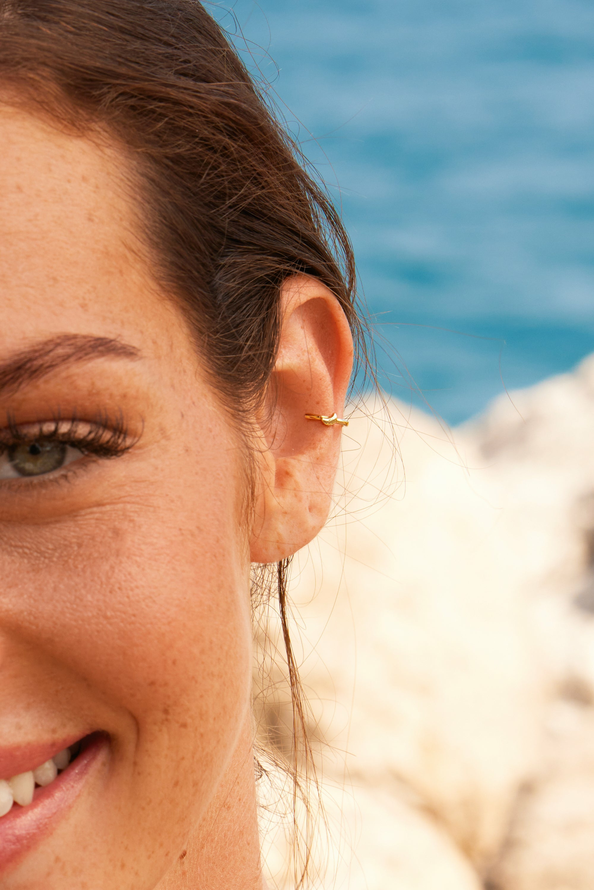 Ear Cuff 925 Silber vergoldet Mond Luna 41184534888542 – Bild 2