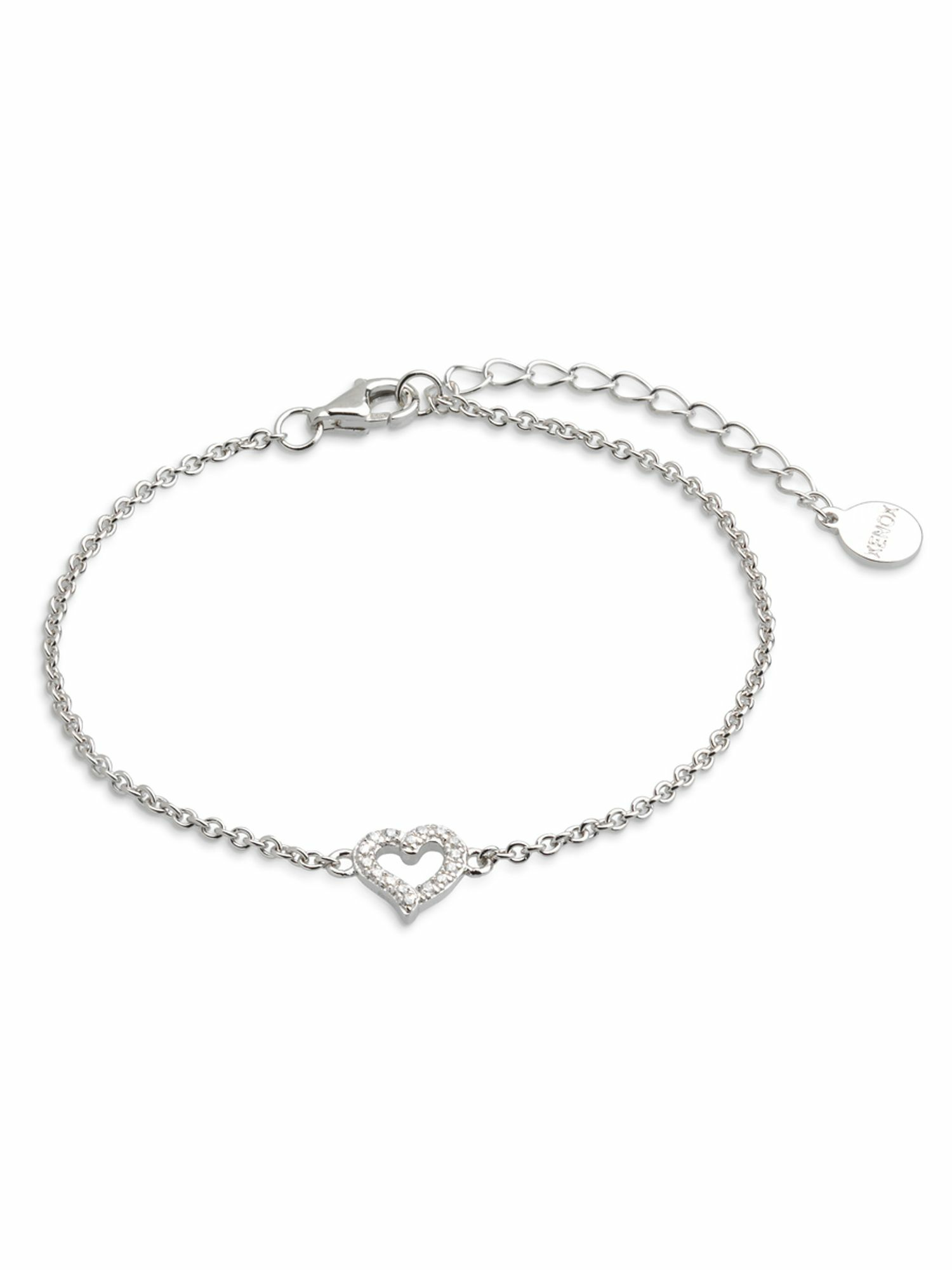 Xenox Damen Armband mit Zirkonia Herz Charm Silber XS3413N Xenox Damen Armband mit Zirkonia Herz Charm Silber XS3413N