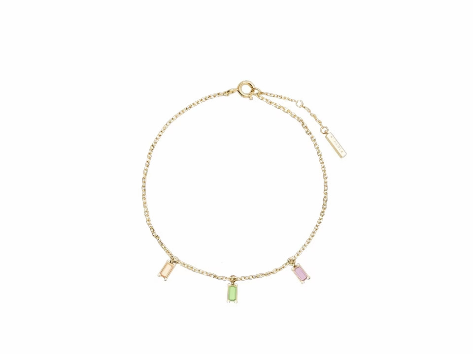 PDPAOLA Elija Armband Silber vergoldet mit Farbsteinen