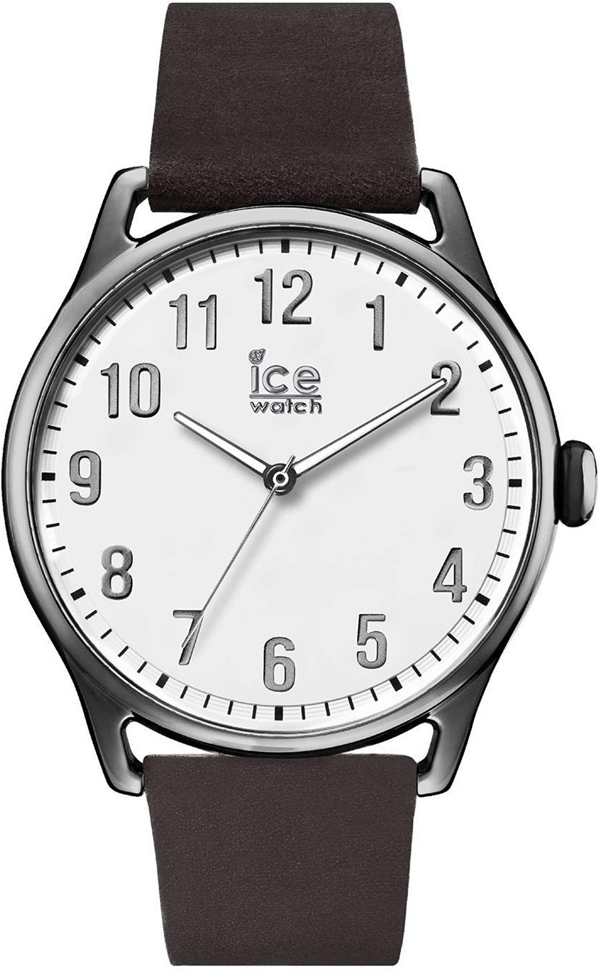Ice-Watch - ICE time Dark brown White - Men%27s wristwatch with leather strap - 01... Ice-Watch - ICE time Dark brown White - Men%27s wristwatch with leather strap - 01...