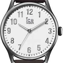 Ice-Watch - ICE time Dark brown White - Men%27s wristwatch with leather strap - 01... Ice-Watch - ICE time Dark brown White - Men%27s wristwatch with leather strap - 01...