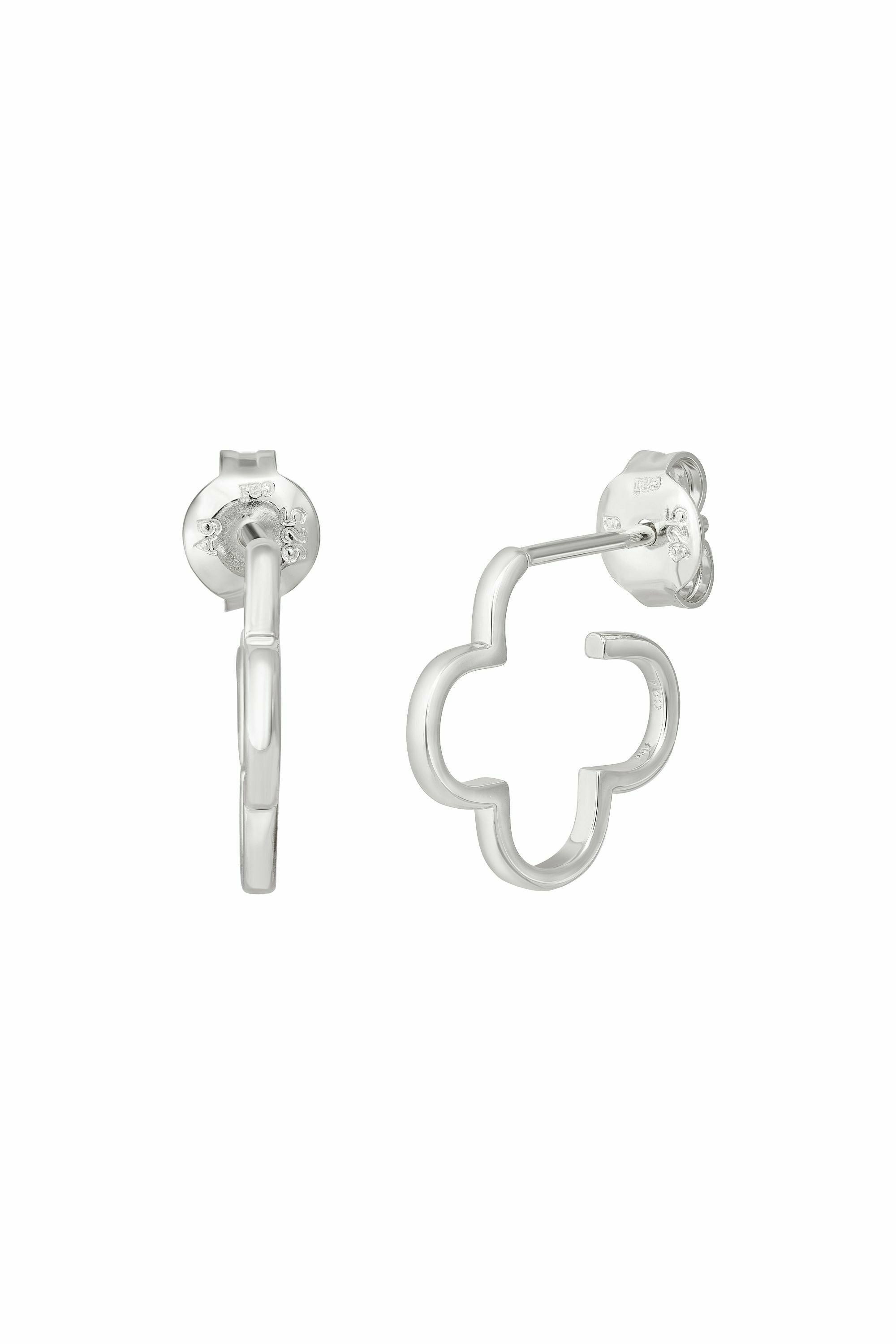 Creole 925 Sterling Silber rhodiniert Kleeblatt klein 41184971194462 – Bild 2