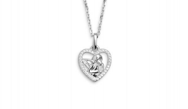 Xenox Damen Halskette mit Herz Schutzengel Anhänger Silber XS3552 – Bild 2