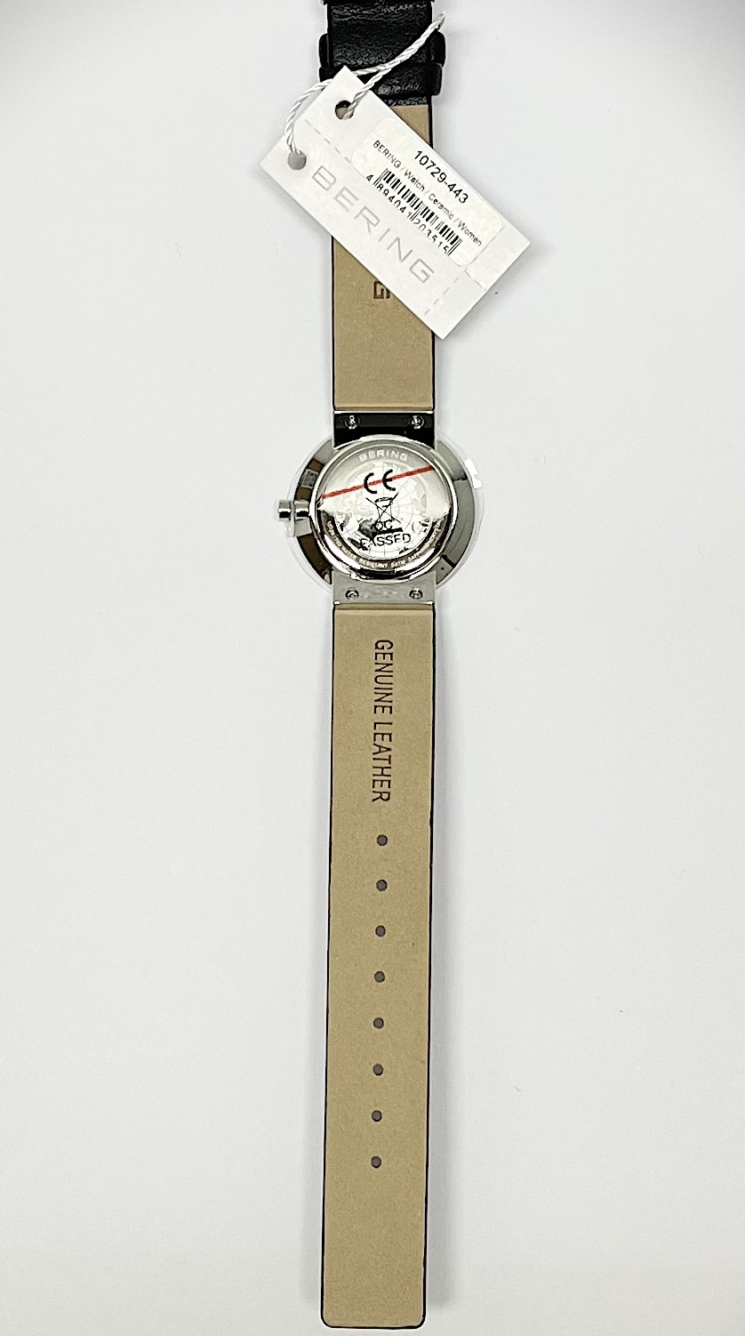Bering Damen Armbanduhr Ceramic 29 mm Armband Leder Keramik 10729-443 – Bild 2