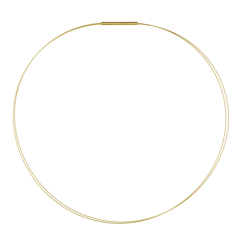 Ernstes Design Damen Halsreif 2 Fach Drahtseil Länge 40cm Gelbgold DS2-GG-40 – Bild 3