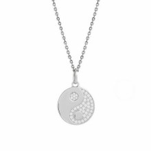 Xenox Damen Halskette Coin Anhänger mit Yin Yang Zirkonia Silber XS3457K Xenox Damen Halskette Coin Anhänger mit Yin Yang Zirkonia Silber XS3457K