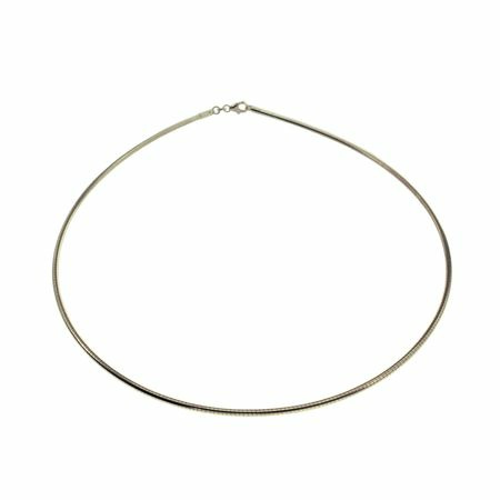 Halsreif Omega 2,5mm - 42cm - 750 Weißgold – Bild 2